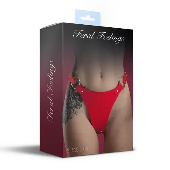 Трусики з натуральної шкіри Feral Feelings - String Bikini Red Львов