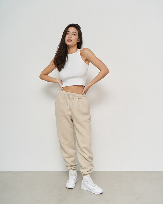 Майка женская укороченная - кроп-топ - в рубчик Ozkan 26814 S, M, L, XL, Белый Киев - изображение 1