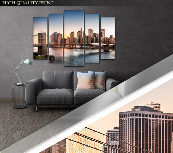 Модульна картина Місто Міст Art-286_5 ( 80х118см ) Київ