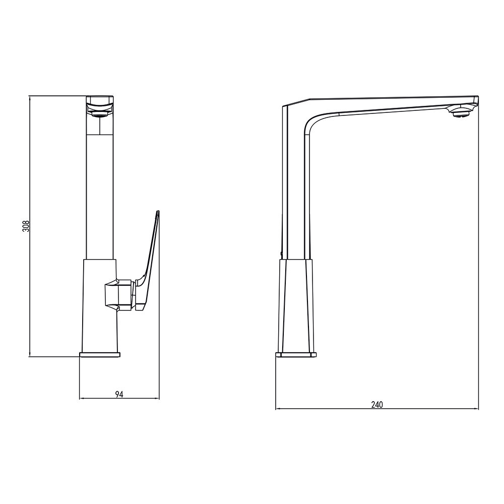 Змішувач BOLSENA Ø25 для кухні Г-злив на гайці CORSO CB-4B237C (9614100) Київ - фото 6