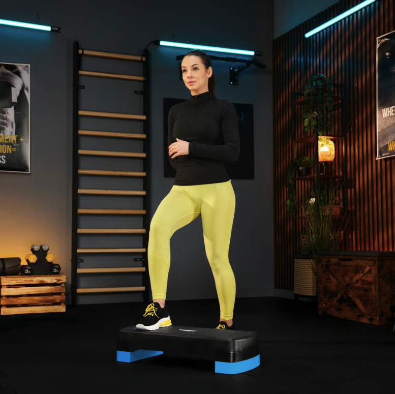 Степ платформа спортивная для фитнеса аэробики кардио упражнений на выносливость регулируемая высота голубая Киев - изображение 5