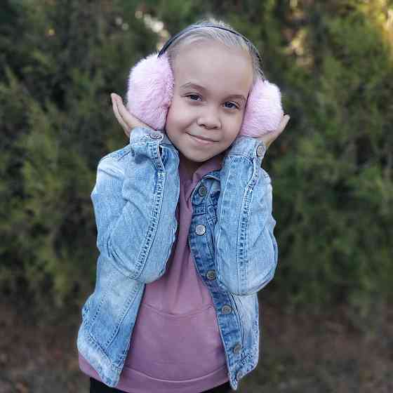 Хутряні навушники дитячі з кролика різні кольори Харків