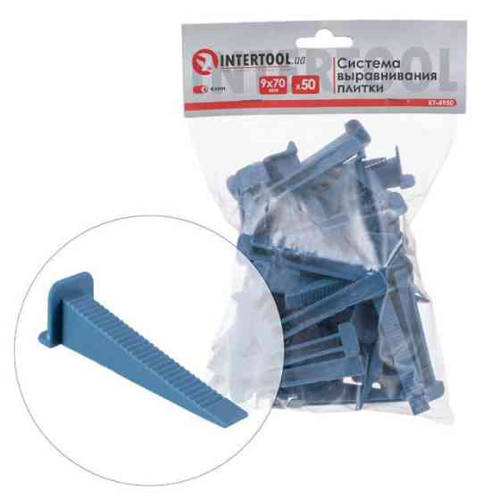 Система вирівнювання плитки, клин, 9×70 мм, 50 шт. INTERTOOL KT-4950 Київ