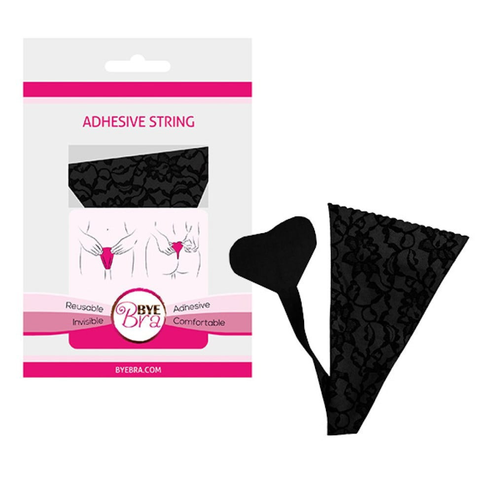 Самоклеючі трусики Bye Bra, чорні з мереживом, One Size Sex Aura Київ - фото 2