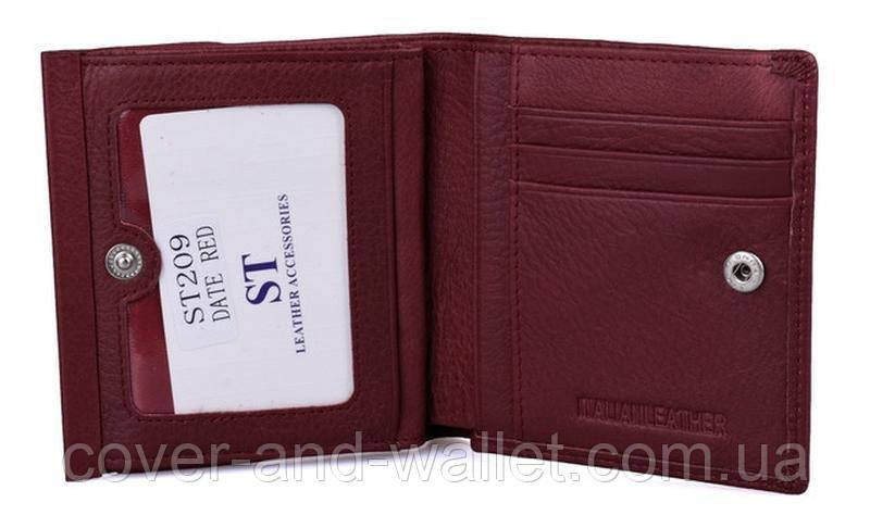 Маленький женский бумажник из натуральной кожи бордового цвета ST 209 Киев - изображение 5