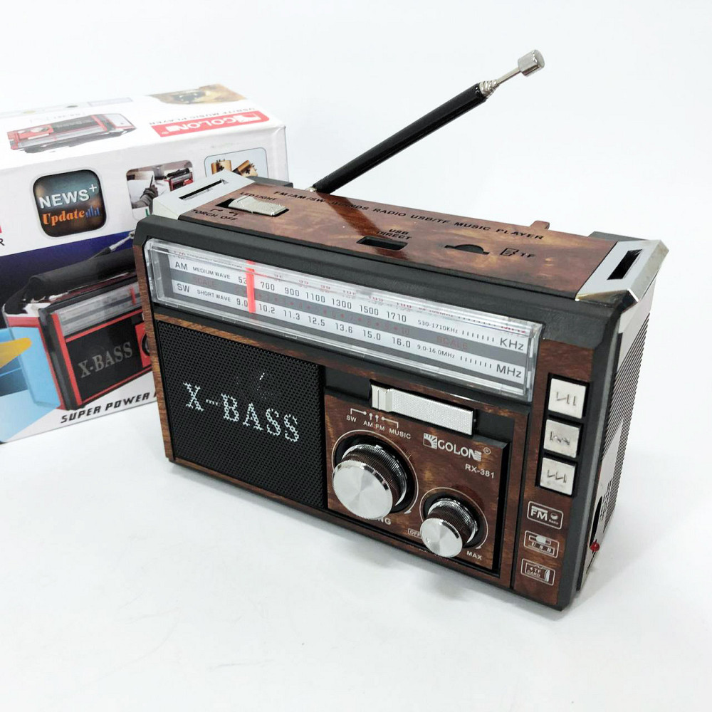 Fm аккумуляторный радио приемник в ретро стиле Golon RX-381, Радиоприемники аналоговые ZN-21 Киев - изображение 3