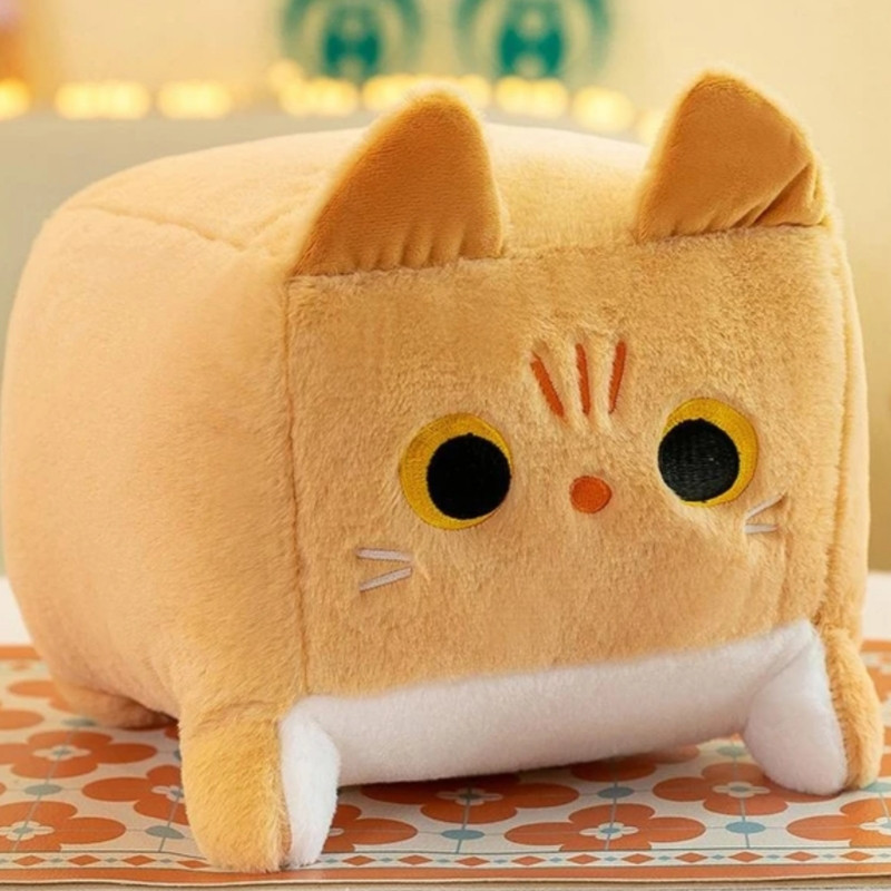 ПЛЮШЕВА ПОУШКА 20 см ТАЛАСМІН КВАДРАТНИЙ КУДЛ КОТЕНКА 20 СМ рудій Київ - фото 2