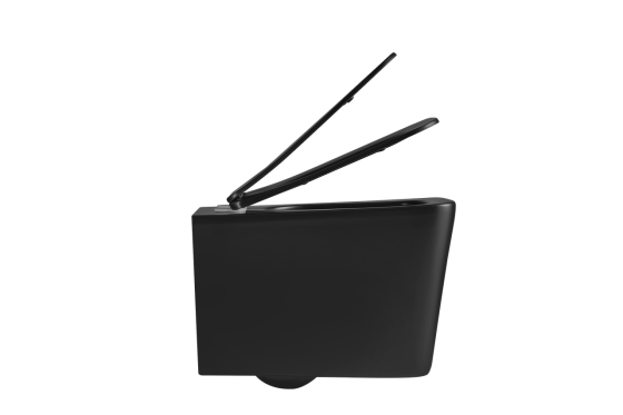 Подвесной унитаз Mixxus Premium Quadro-0302-R Black 530x360x365mm, система смыва RIMLESS (MP6455) Киев