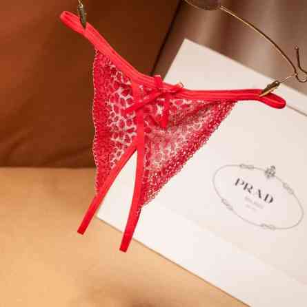 Трусики з розрізом жіночі та с леопардовим принтом універсальний червоний Київ