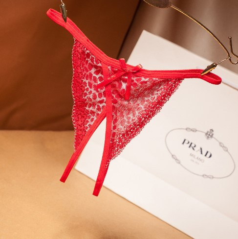 Трусики з розрізом жіночі та с леопардовим принтом універсальний червоний Київ - фото 1