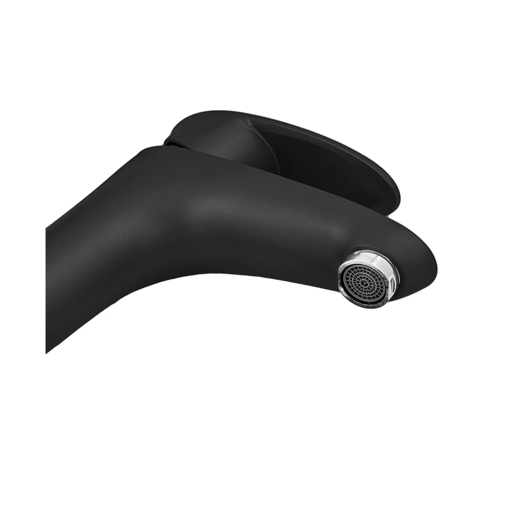Смеситель для умывальника высокий/под чашу Plamix Cezar-001 HIGH SET Matte black черный термопластик (со шлангами) (PM0664) Черновцы - изображение 5