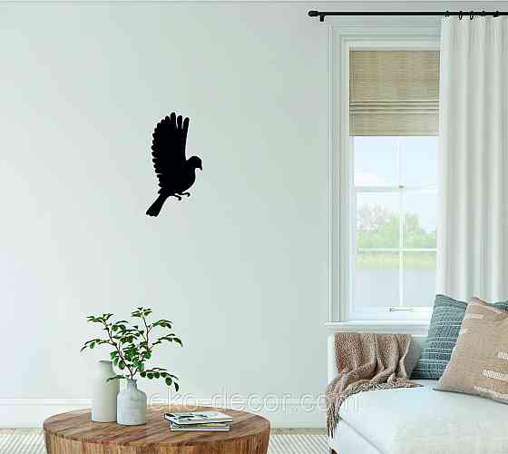 Декоративное настенное Панно «Птичка» Декор на стену(цена за 1шт) 30*16 см, Черный Киев