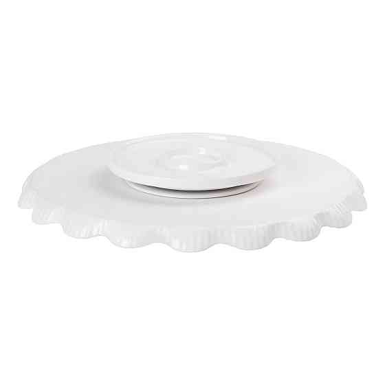 Чайний набір на 6 персон, із заварювальним чайником і підставкою, білий HP-15-4 Коломия