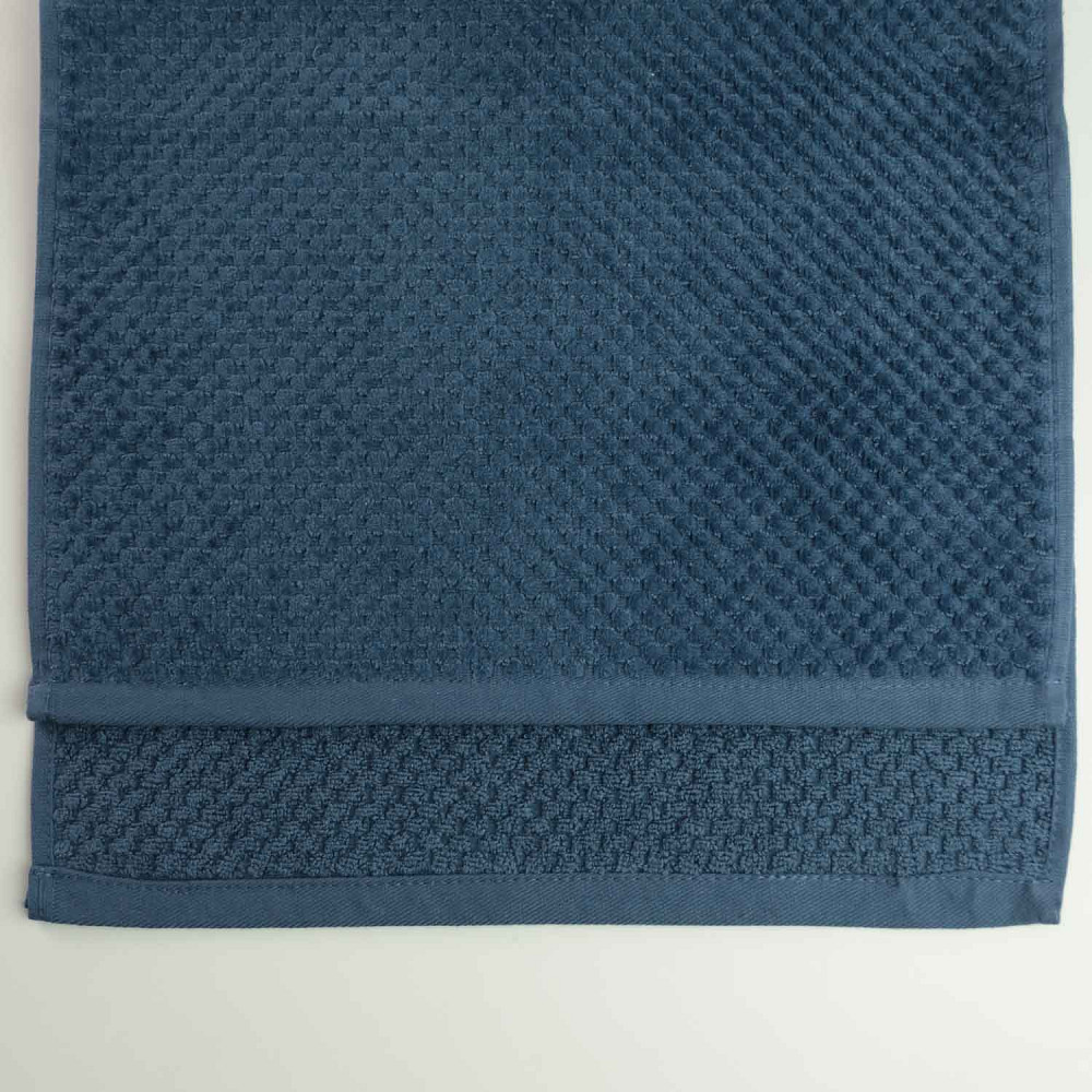 Полотенце махровое однотонное для лица и рук 40x70см Damask Премиум качества Жаккардовое с велюром 550г/м2 (Темно-Синий) Сумы - изображение 5