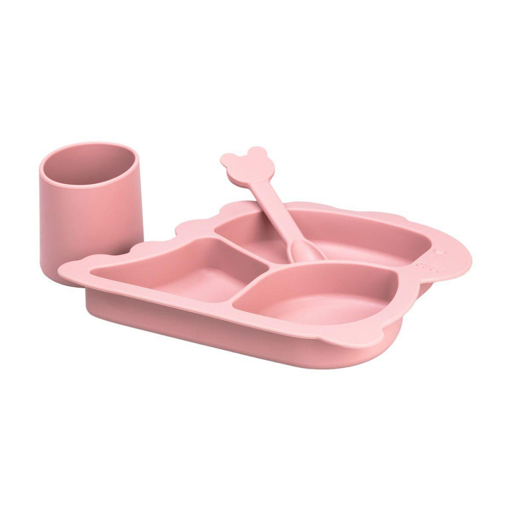 Детский набор силиконовой посуды 3 предмета Розовый HP34545P Киев - изображение 3