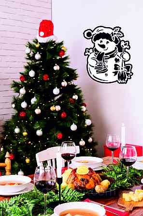 Декоративне настінне Панно «Сніговик», Декор на стену 90*78 см Київ