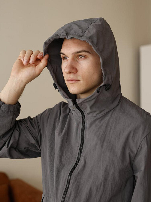 Мужская куртка ветровка темно-серая Pobedov Neon. Ветровка для мужчин легкая весенняя Киев - изображение 7