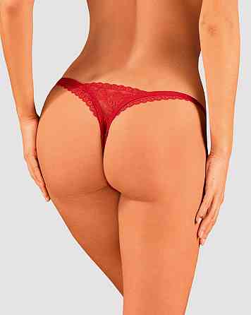 Мереживні стрінги Obsessive Lacelove thong XL/2XL Red, низька посадка Sex Aura Київ