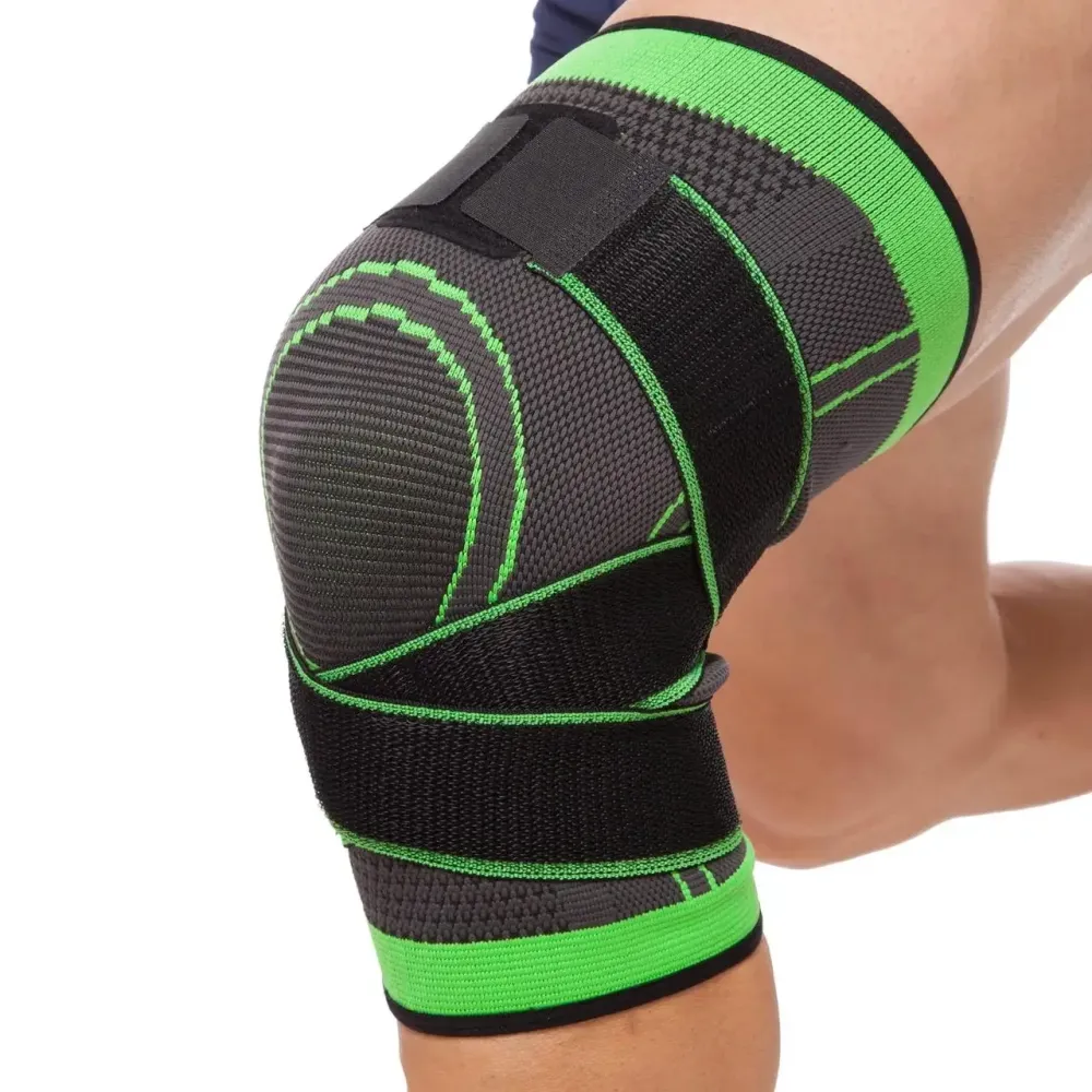 Бандаж еластичний колінного суглоба для спорту KNEE SUPPORT WN-26, Зелений L / Фіксатор колінного суглоба Київ - фото 3