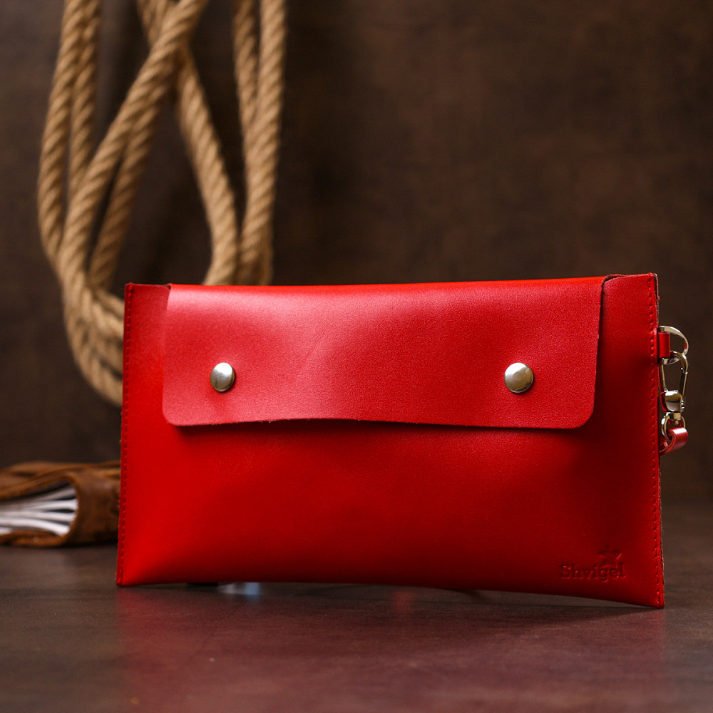 Жіноча шкіряна тревел-косметичка Shvigel 16421 Червоний Київ - фото 3