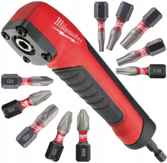 Кутова насадка MILWAUKEE SHOCKWAVE + 10 бит 25 мм (4932471274) Київ