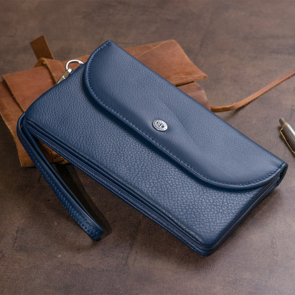 Клатч зі шкіри жіночий ST Leather 19317 Темно-синій Київ - фото 2