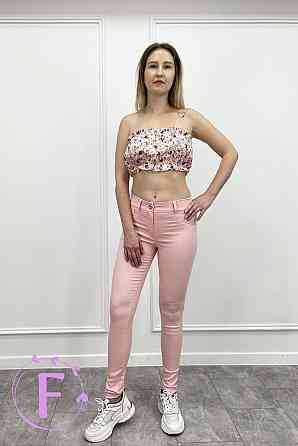 Летний топ с рюшами «Ruffie» оптом 48, Рожевий, В трояндах Киев