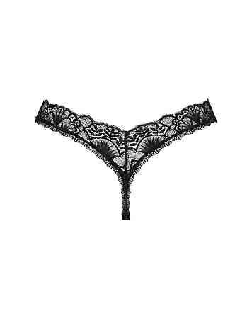 Мереживні стрінги Obsessive Donna Dream thong XL/2XL Black, низька посадка Sex Aura Київ