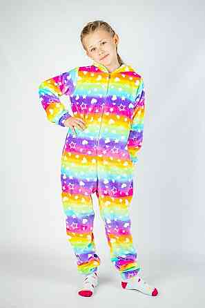 Кігурумі дитячий і підлітковий,Єдиноріг райдужний, комбінезон домашній на блискавці топ 164   одяг Київ