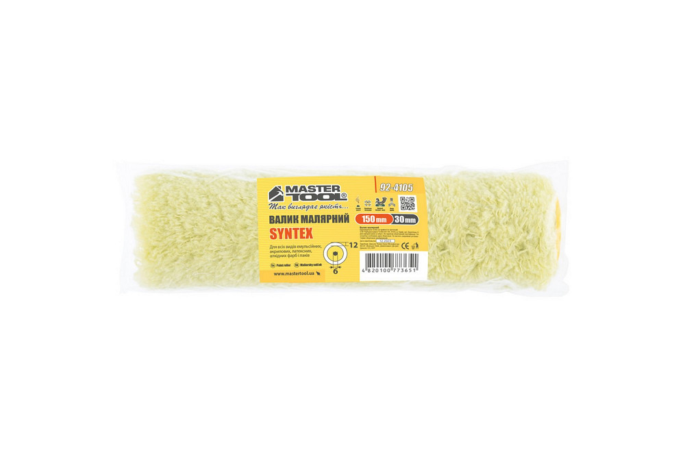 Валик малярський MASTERTOOL Sintex 30/150/12 мм Ø 6 мм 92-4105 Коломыя - изображение 3