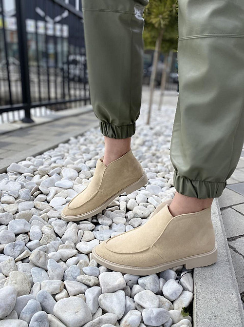 Daragani Черевики жіночі Daragani бежеві натуральна замша высота 9 см размеры 37-39 (4168) Коломыя - изображение 3