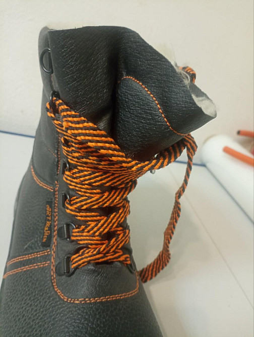 Утеплені робочі Гомілкові черевики (берці) з пресованої шкіри з металевим носком Киев - изображение 4