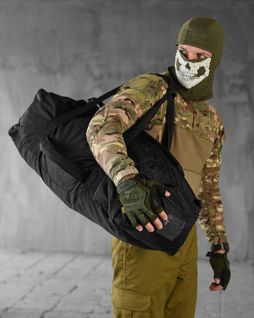 Сумка рюкзак тактична поліція НГУ похідна 3 в 1 на 65 л рюкзак чорний посилений Київ - фото 9