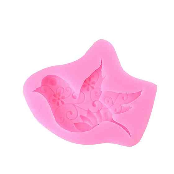 Молд силиконовый Птичка 55 на 66 мм розовый Киев