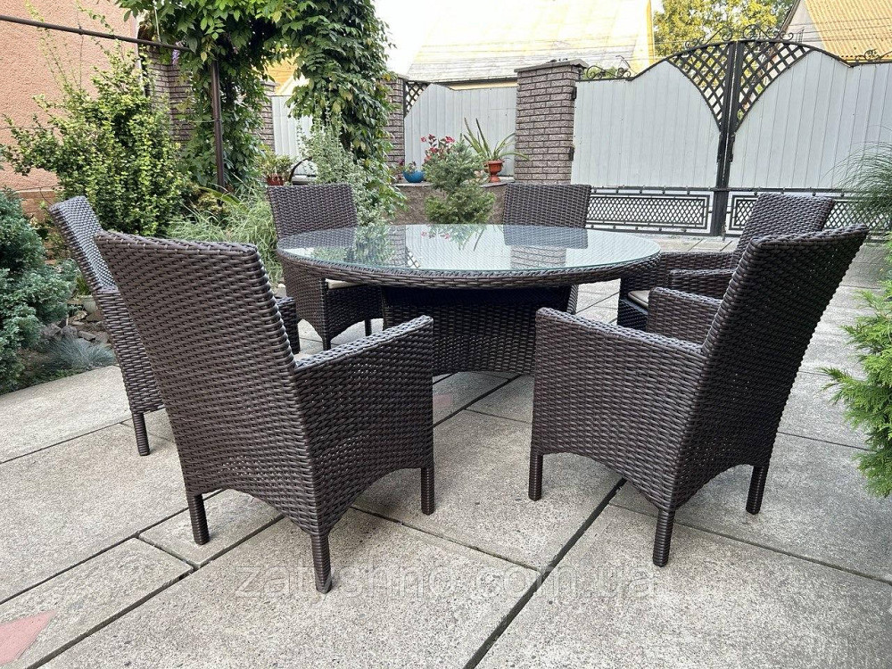 Ротангові меблі вуличні на 6 чоловік коричневі Київ - фото 7