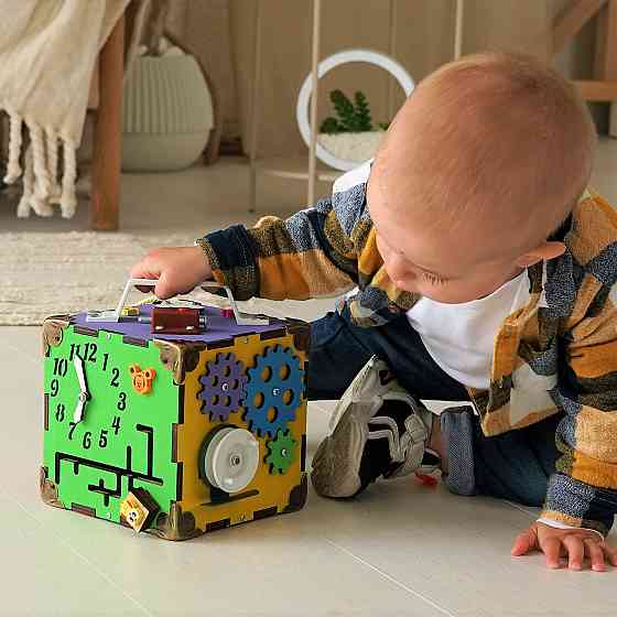 Маленький Бізікуб 15*15*15 Різнобарвний дитячий розвивальний куб міні Бізіборд Київ