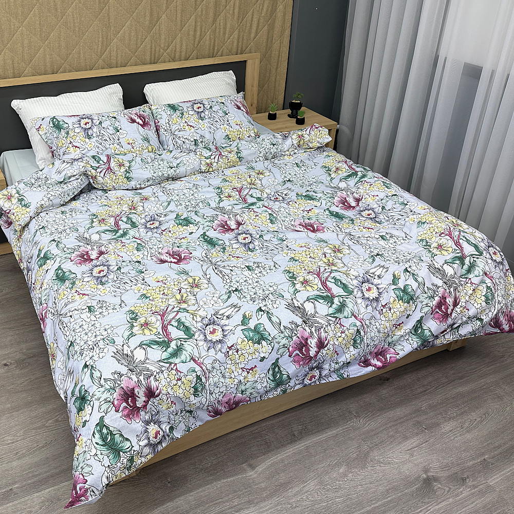 Комплект постельного белья Ранфорс, Decorator Cotton Collection Vernal Евро 220х200 с разноцветным принтом (88-125) Киев - изображение 1