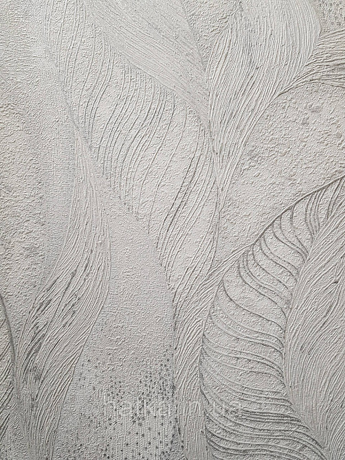 Обои виниловые на флизелине метровые Sintra Edelina абстракция волны листья 3д белые серые серебро Киев - изображение 1
