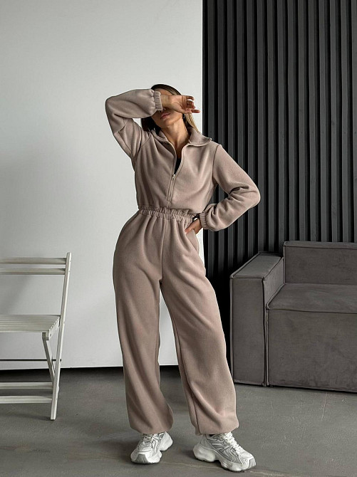 Женский теплый повседневный комбинезон двусторонний полар флис Одесса - изображение 10