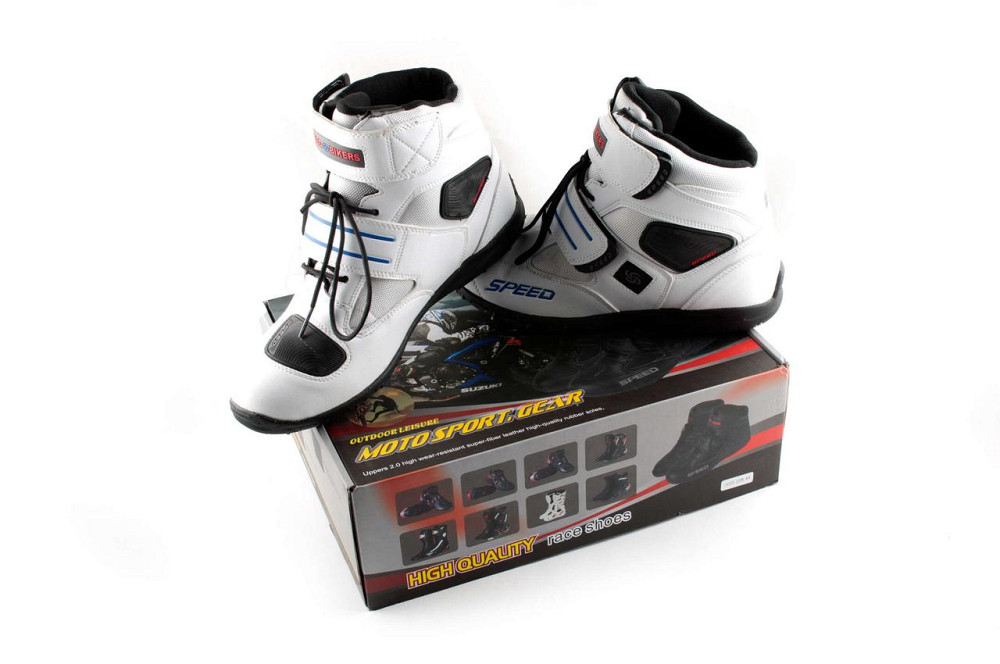 Мото ботинки (005, size:44, белые) Мукачево - изображение 1