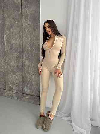 Женский теплый облегающий комбинезон пума Бежевый, 44/46 Одесса