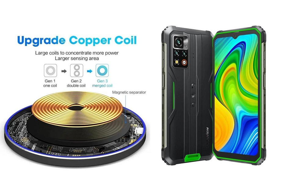 Бездротовий зарядний пристрій Copper до 30W для Blackview BV9800 Pro, USB-C, LED Київ - фото 2