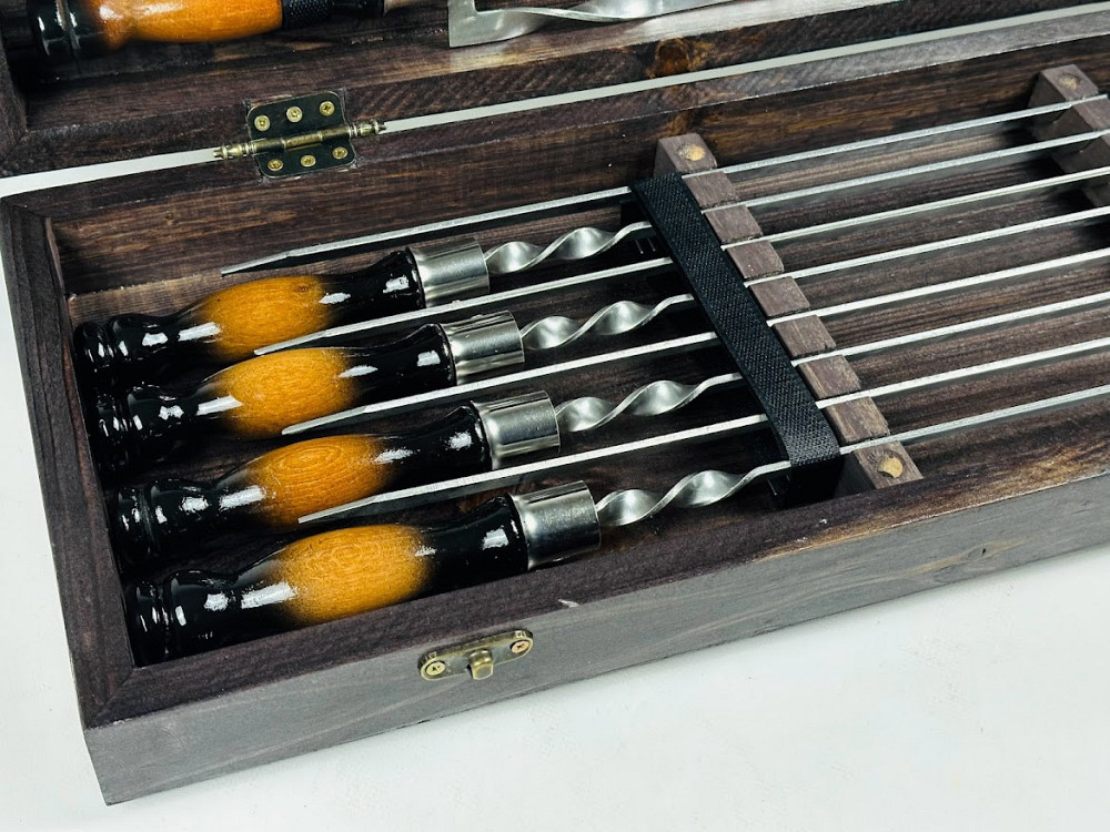 Подарунковий набір шампурів в дерев'яному кейсі для пікніка СКІФ HAPPY DAYS Тернопіль - фото 3