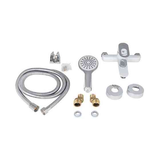 Змішувач для ванни з душовим гарнітуром Lidz Latwa 006 білий/хром Київ