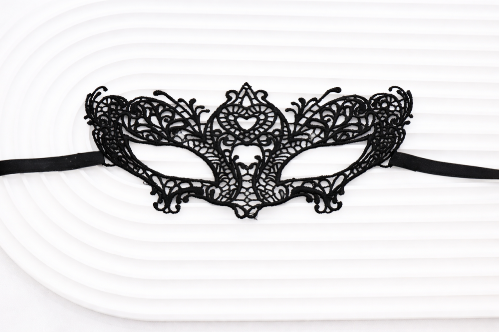 Маска карнавальная кружевная с узором one size черный Киев - изображение 1