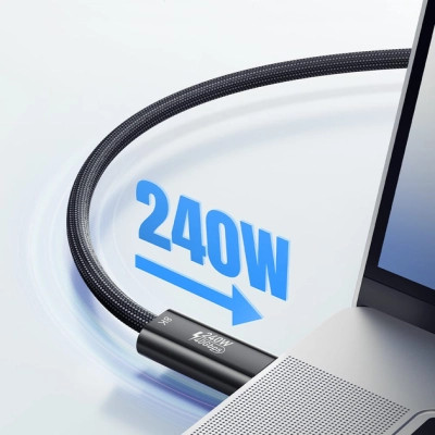 Дата кабель USB-C to USB-C 1.0m Thunderbolt 4 240W 8K60Hz black Essager (EXCTT4-PL01-P) Вінниця - фото 5