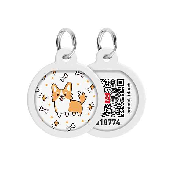 Адресник для собак и кошек металлический WAUDOG Smart ID с QR паспортом, рисунок 