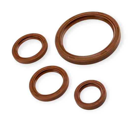 Сальник Ланос 1,6 к-т 4шт Кременчуг FPM обрез. красн. КРТ коленвала Мукачево