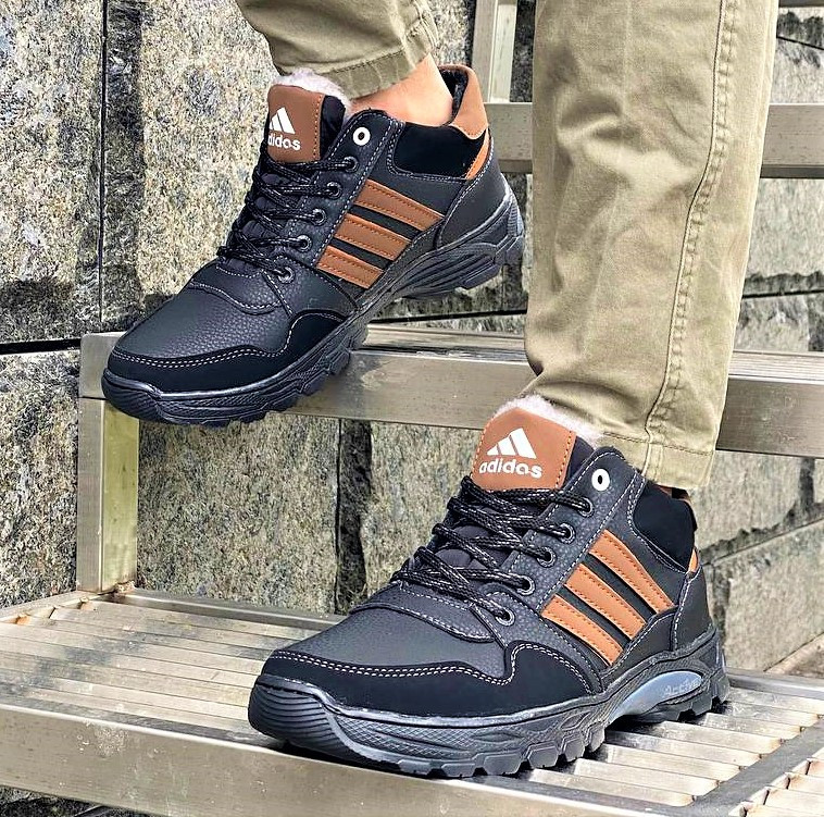 Зимние Кроссовки Adidas Мужские Ботинки с Мехом Чёрные Адидас (размеры: 40,41) Видео Обзор Днепр - изображение 1