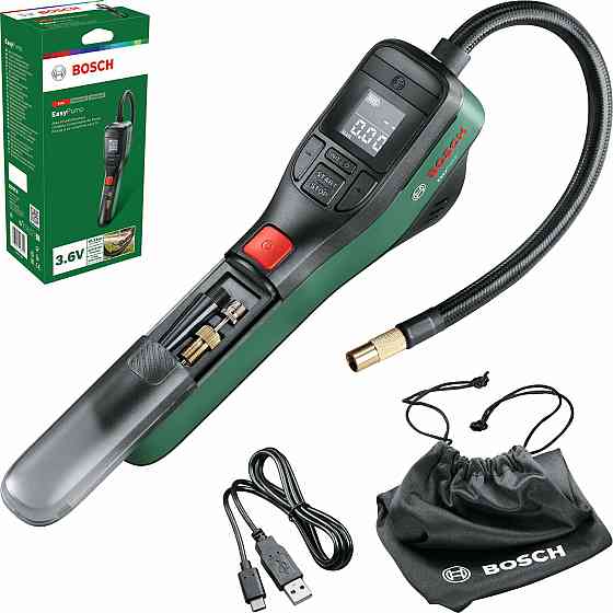 Компресор автомобільний акумуляторний Bosch EasyPump, 3.6 В, 3А·год, 10.3 бар, 10 л/хв, 0.4кг Киев